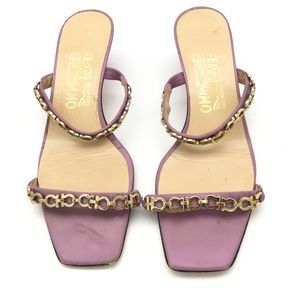 Lavender Chain Leather Ferragamo Heels Size 9 1/2